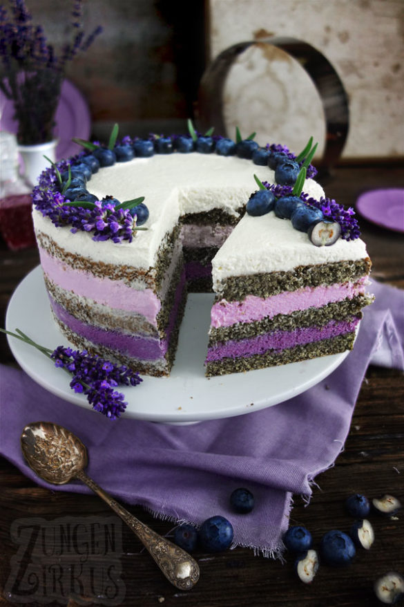 Naked Cake Mit Lavendel Und Heidelbeeren Zungenzirkus