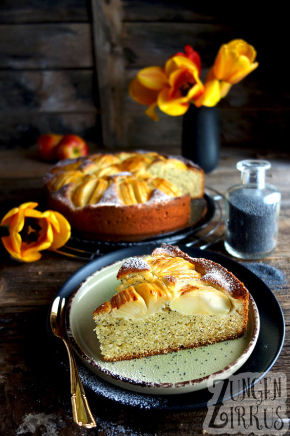 Apfel-Marzipankuchen mit Mohn - Zungenzirkus