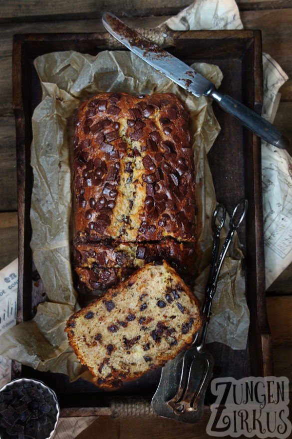 Banana Bread Bananenbrot mit Schokolade